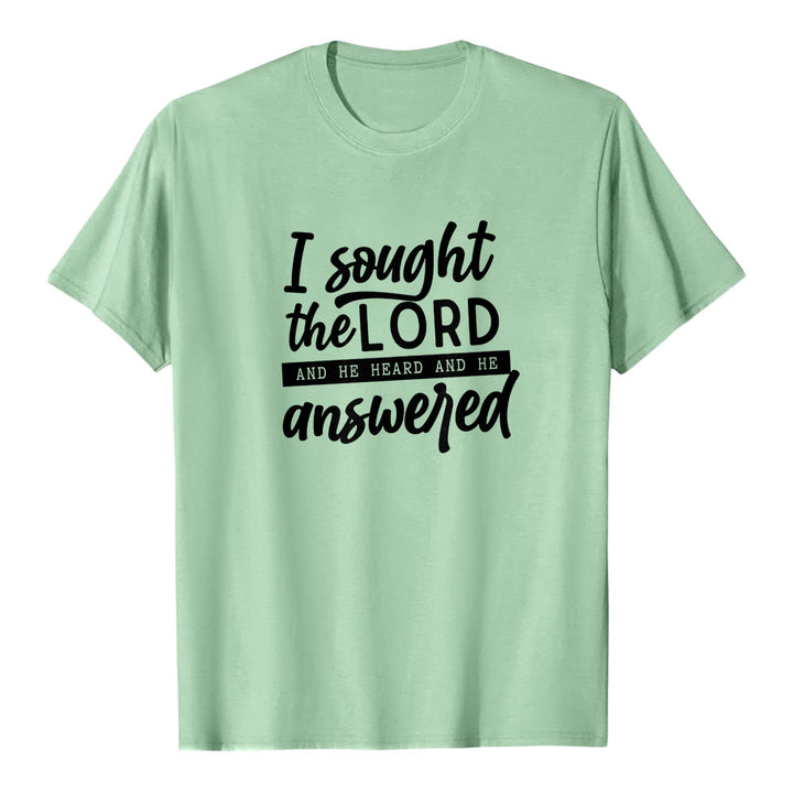 Christianartworkshop "I Sought the Lord and He Heard and Answered" Scripture Premium Short Sleeve T-Shirt - Light Green - 2XL - image 6