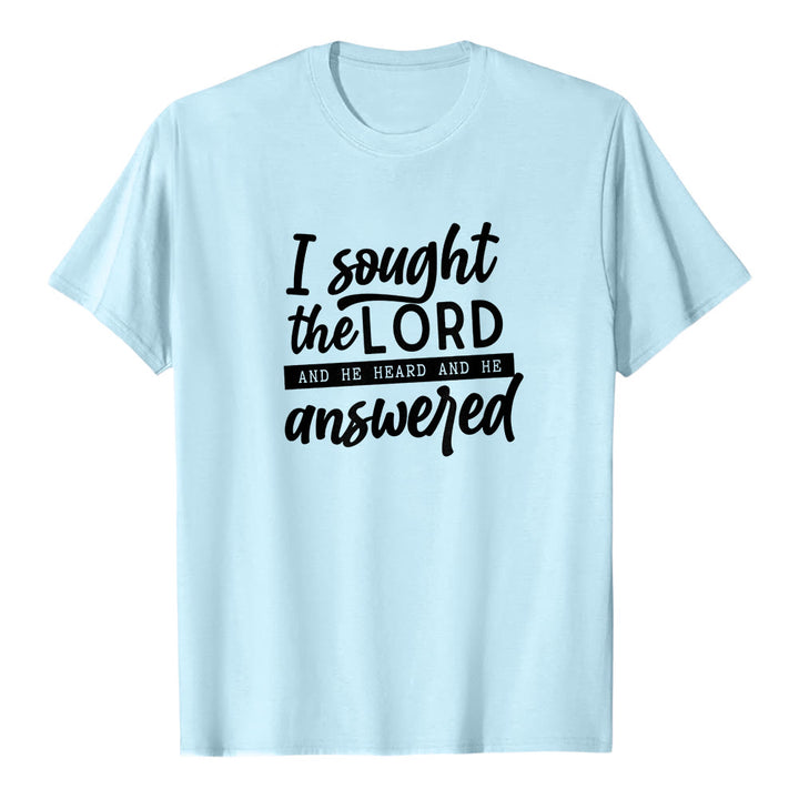 Christianartworkshop "I Sought the Lord and He Heard and Answered" Scripture Premium Short Sleeve T-Shirt - Blue - 2XL - image 5