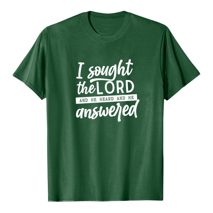 Christianartworkshop "I Sought the Lord and He Heard and Answered" Scripture Premium Short Sleeve T-Shirt - Dark Green - 2XL - image 7