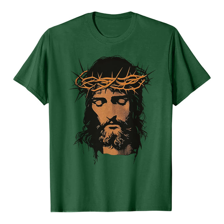 Christianartworkshop Jesus Face and Crown of Thorns Graphic T-Shirt - image 25