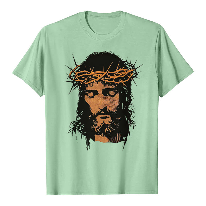 Christianartworkshop Jesus Face and Crown of Thorns Graphic T-Shirt - image 23