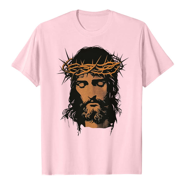 Christianartworkshop Jesus Face and Crown of Thorns Graphic T-Shirt - image 17