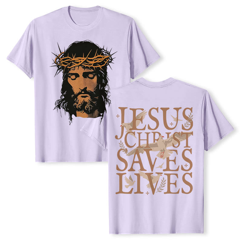 Christianartworkshop Jesus Face and Crown of Thorns Graphic T-Shirt - Purple - 2XL - image 18