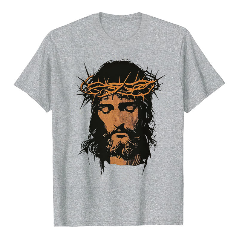 Christianartworkshop Jesus Face and Crown of Thorns Graphic T-Shirt - image 11