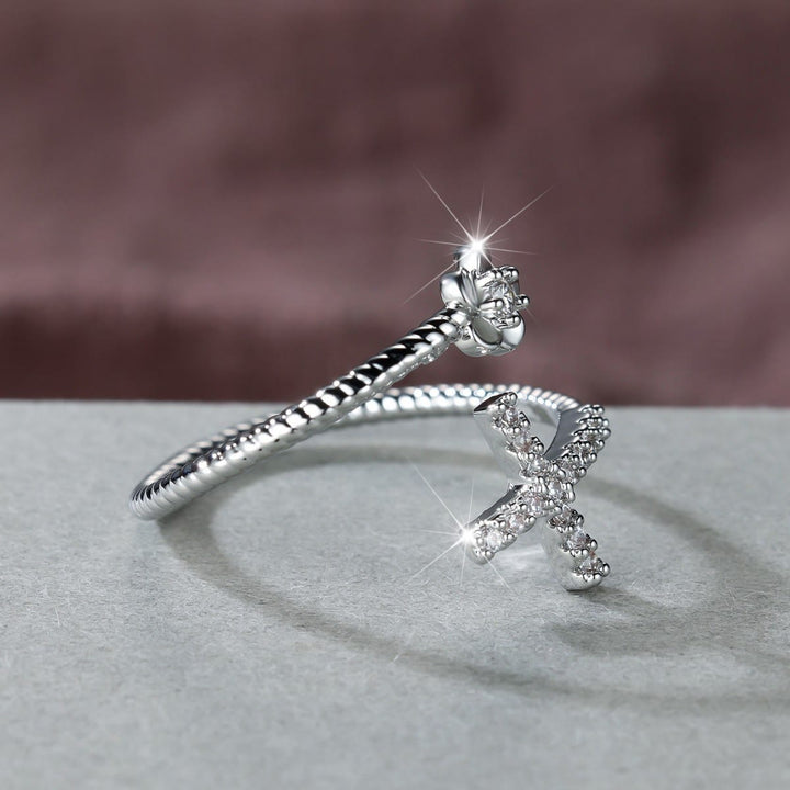FREE Today: Open Cuff Ring with Pave Zircon Cross and Flower Zircon Accent: A Symbol of Tender Grace & Steadfast Sacred Faith - image 6