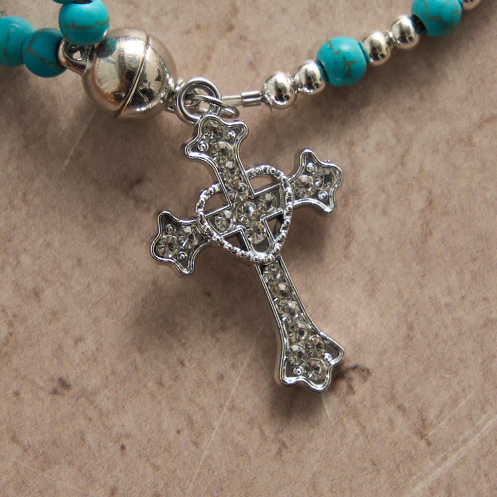 FREE Today: Fresh Turquoise Rosary Bracelet: Double Strand with Magnetic Clasp - image 5