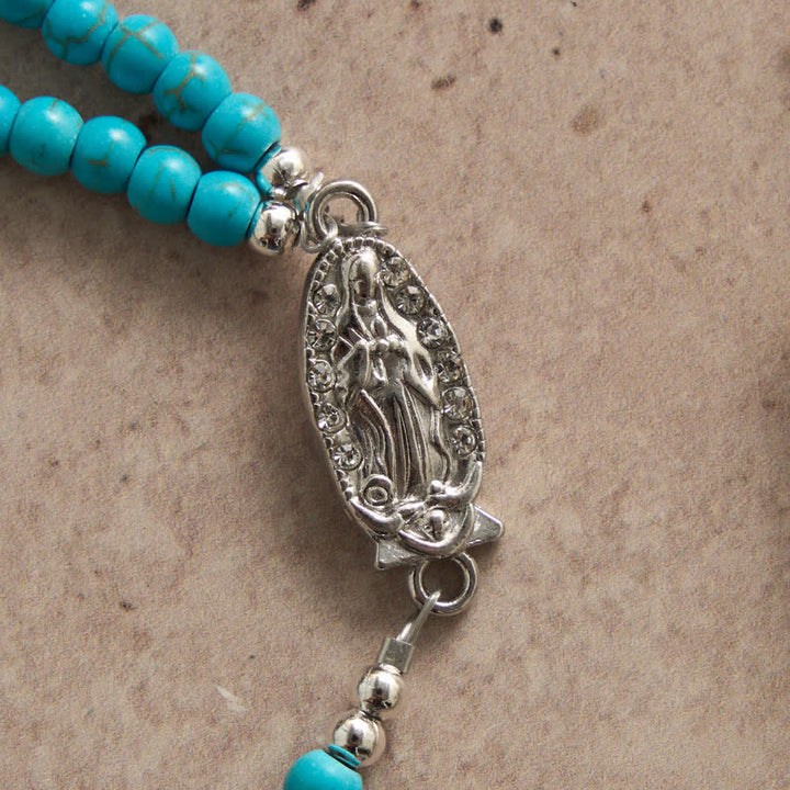 Christianartworkshop Fresh Turquoise Rosary Bracelet: Double Strand with Magnetic Clasp - image 7