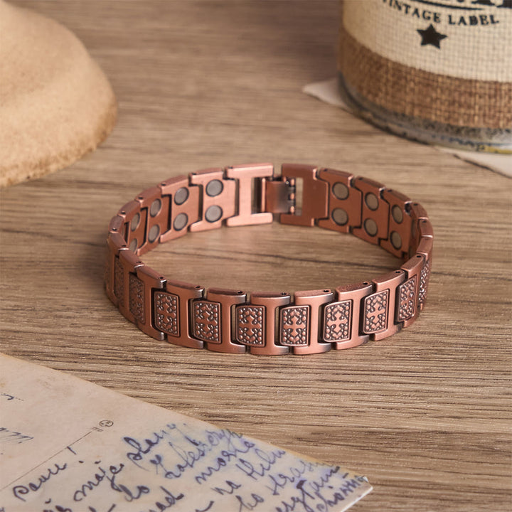 FREE Today: Watch-Band Style Link Bracelet with Recessed Embossed Cross on Each Rectangular Link - image 13