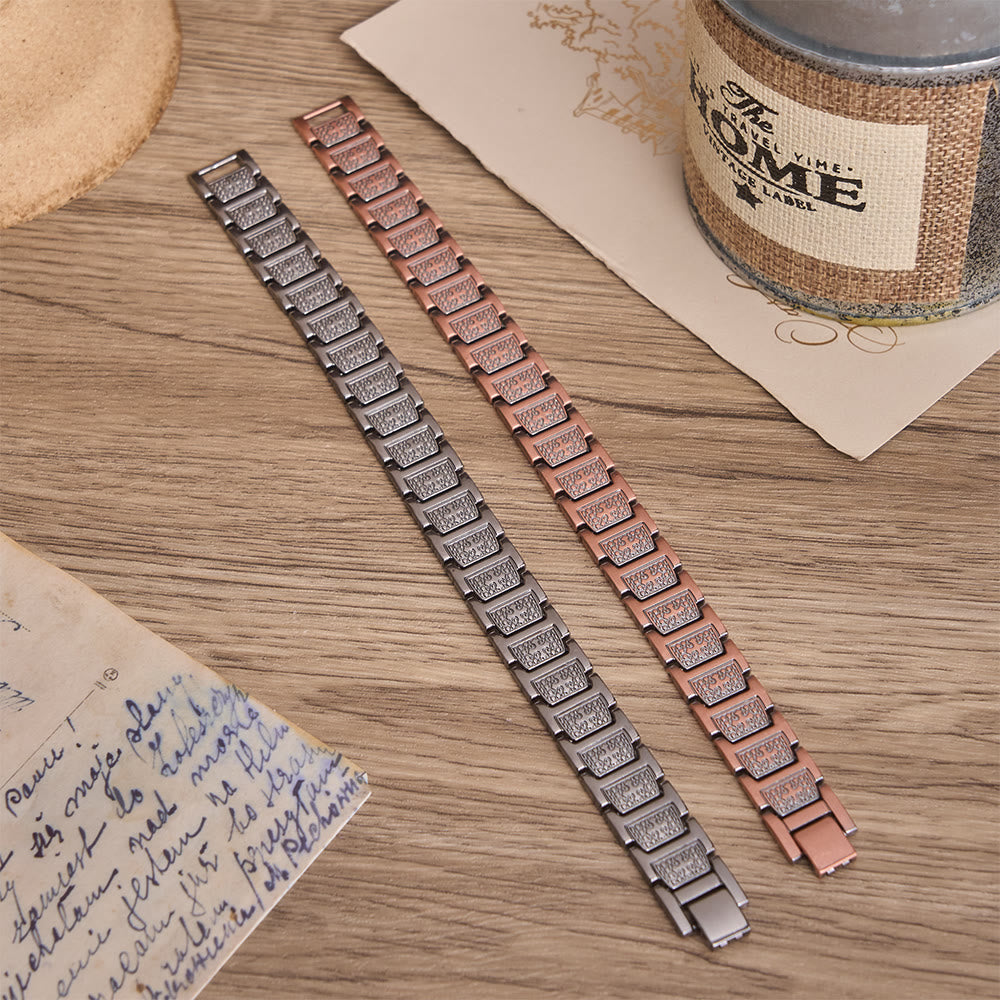 FREE Today: Watch-Band Style Link Bracelet with Recessed Embossed Cross on Each Rectangular Link - image 12