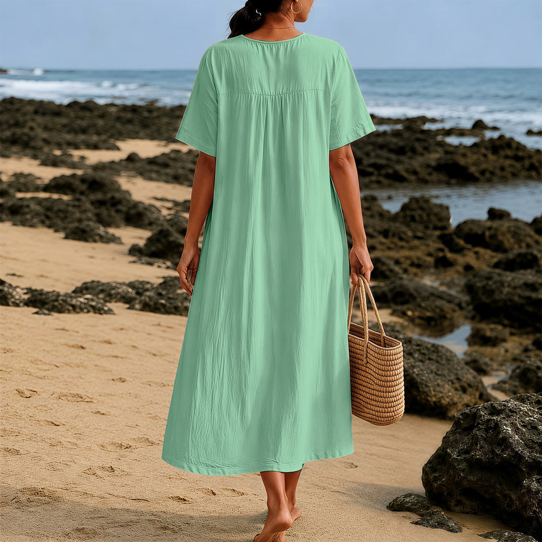 Christianartworkshop "His Love Never Fails" Butterfly Print V-Neck Short Sleeve Midi Dress - image 7