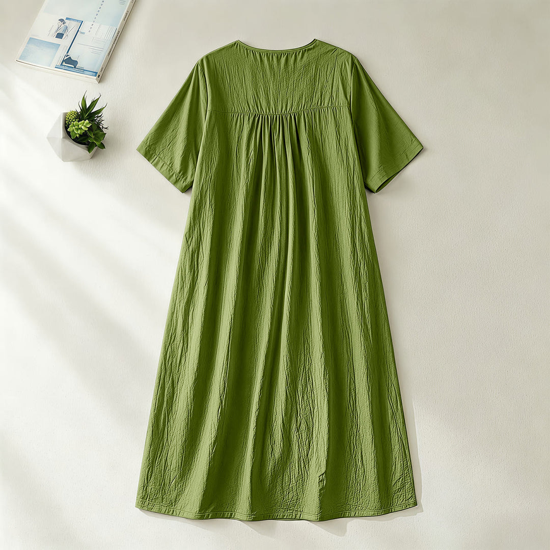 Christianartworkshop Floral & Cross Pattern "Just Pray" Statement V-Neck Short Sleeve Midi Dress - image 10