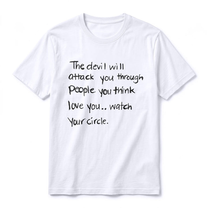Christianartworkshop "The Devil Will Attack You Through People You Think Love You" Premium Short Sleeve T-Shirt - image 9