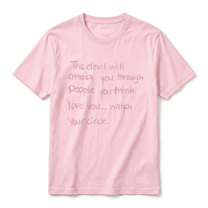 Christianartworkshop "The Devil Will Attack You Through People You Think Love You" Premium Short Sleeve T-Shirt - image 27