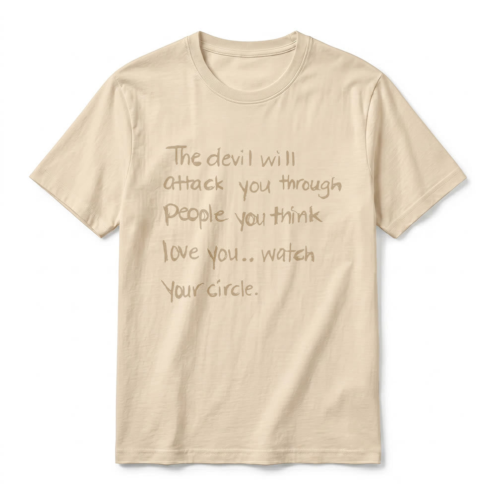 Christianartworkshop "The Devil Will Attack You Through People You Think Love You" Premium Short Sleeve T-Shirt - image 18