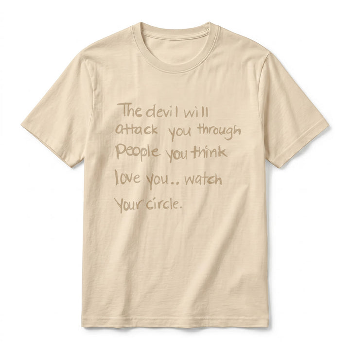 Christianartworkshop "The Devil Will Attack You Through People You Think Love You" Premium Short Sleeve T-Shirt - image 18