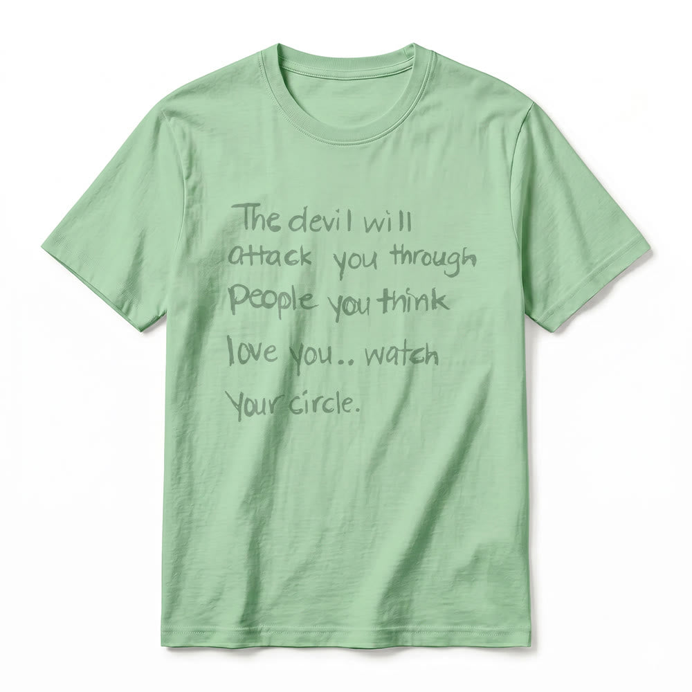 Christianartworkshop "The Devil Will Attack You Through People You Think Love You" Premium Short Sleeve T-Shirt - image 21