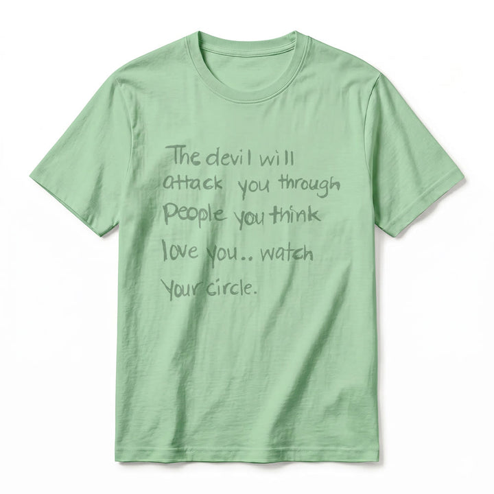 Christianartworkshop "The Devil Will Attack You Through People You Think Love You" Premium Short Sleeve T-Shirt - image 21