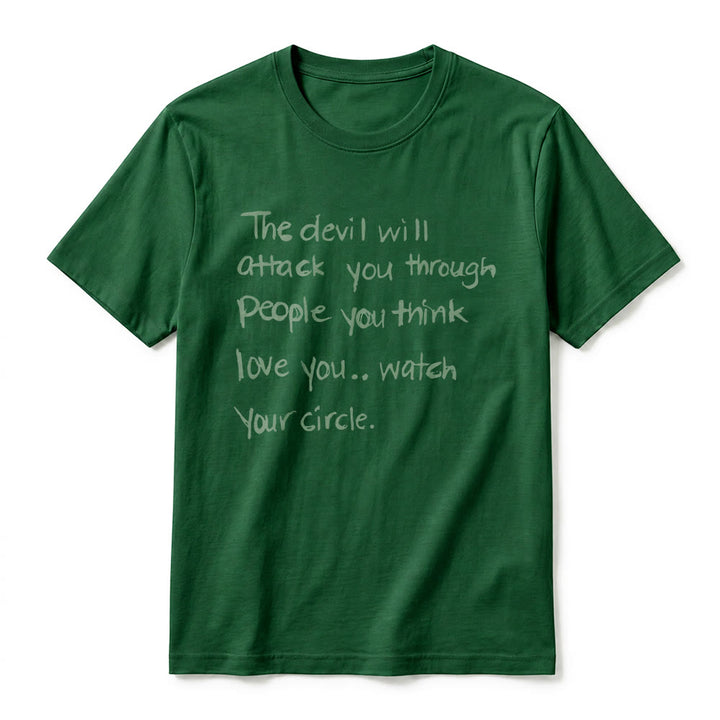 Christianartworkshop "The Devil Will Attack You Through People You Think Love You" Premium Short Sleeve T-Shirt - image 24