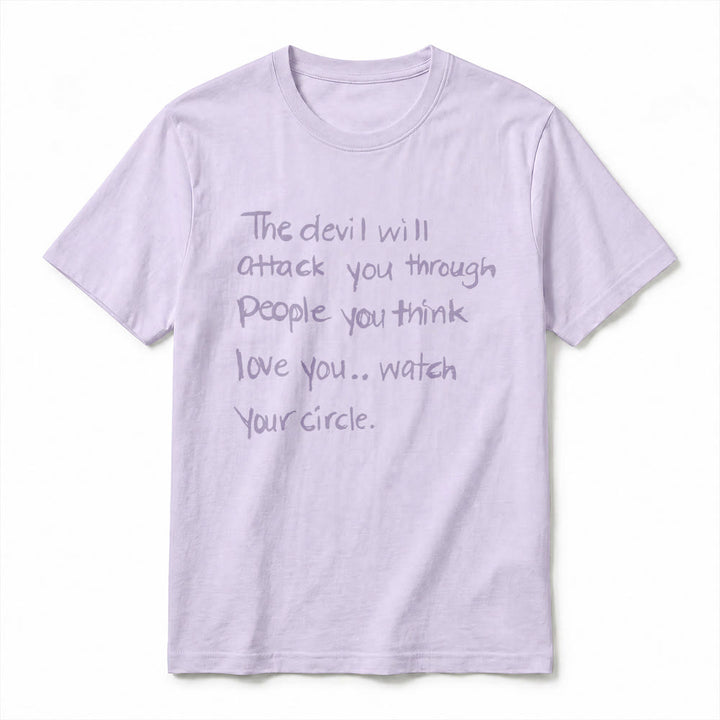 Christianartworkshop "The Devil Will Attack You Through People You Think Love You" Premium Short Sleeve T-Shirt - image 6