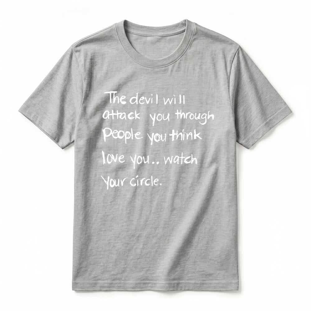 Christianartworkshop "The Devil Will Attack You Through People You Think Love You" Premium Short Sleeve T-Shirt - image 15