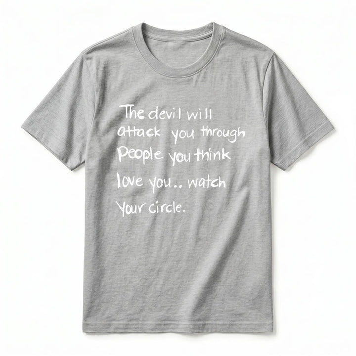Christianartworkshop "The Devil Will Attack You Through People You Think Love You" Premium Short Sleeve T-Shirt - image 15