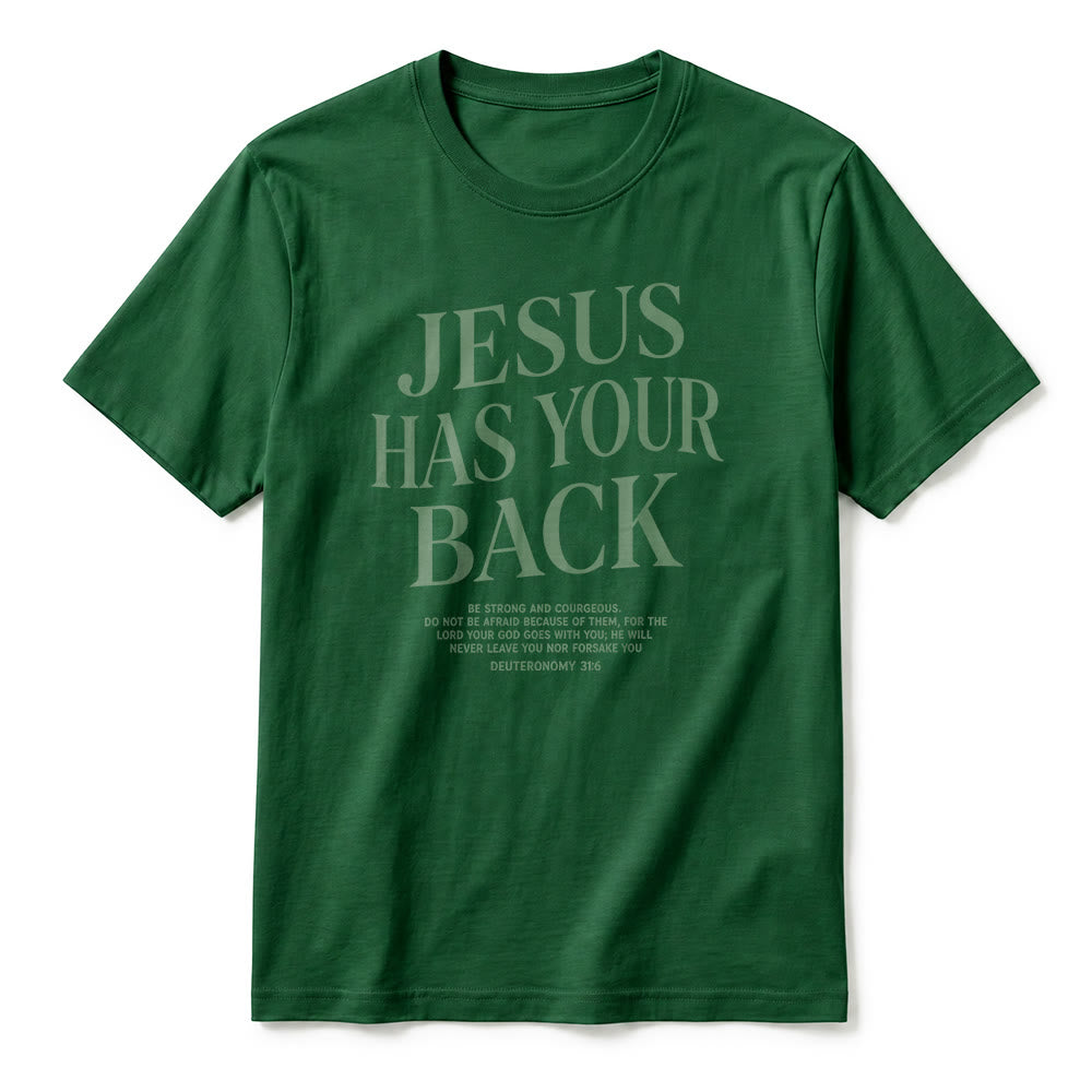 Christianartworkshop "Jesus Has Your Back" Confident Believer Premium Short Sleeve T-Shirt - image 23