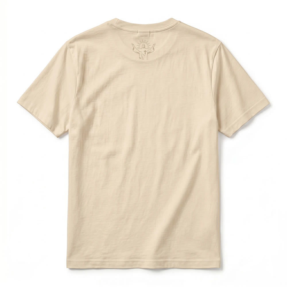 Christianartworkshop "Jesus Has Your Back" Confident Believer Premium Short Sleeve T-Shirt - image 3