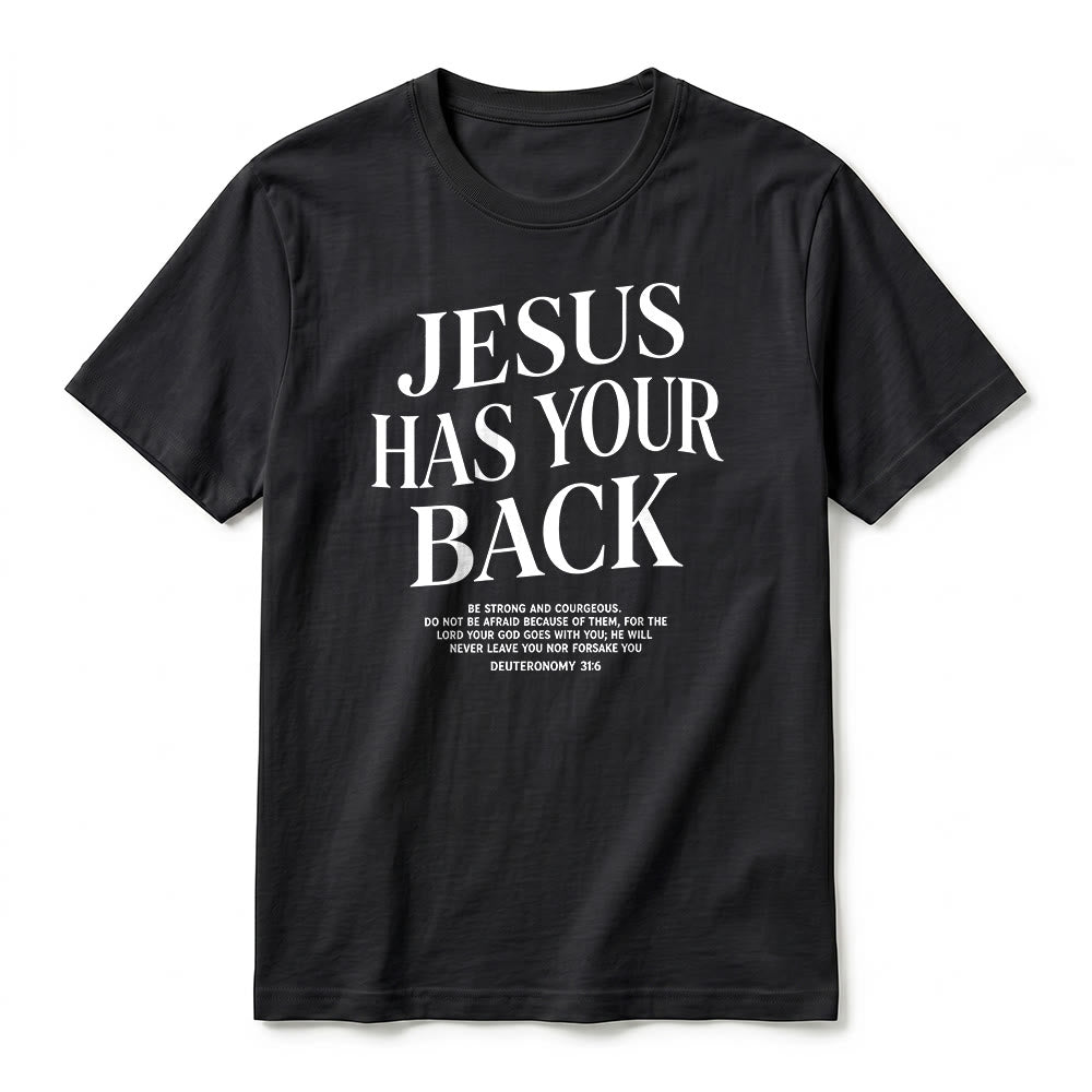 Christianartworkshop "Jesus Has Your Back" Confident Believer Premium Short Sleeve T-Shirt - image 14