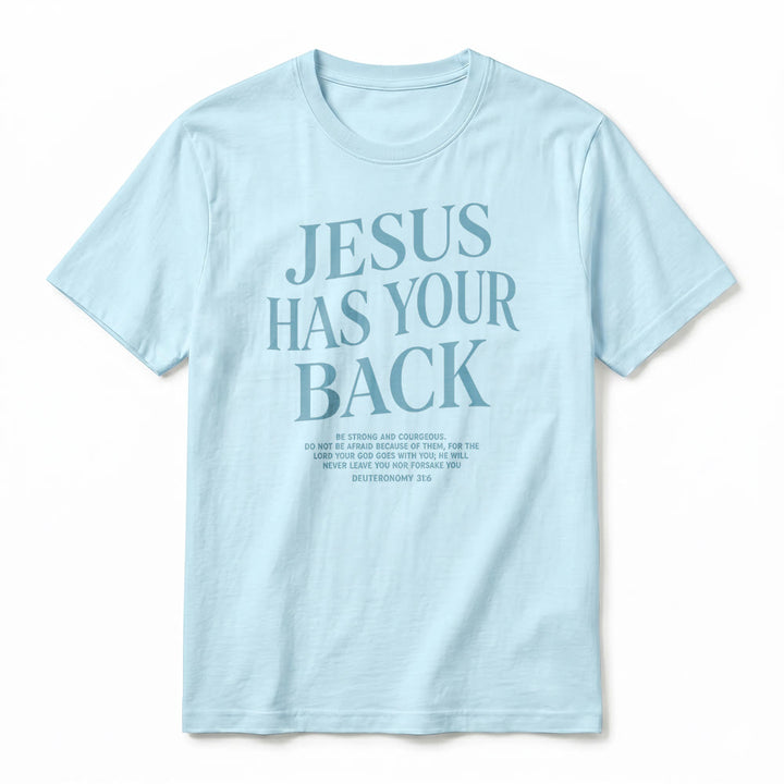 Christianartworkshop "Jesus Has Your Back" Confident Believer Premium Short Sleeve T-Shirt - image 8