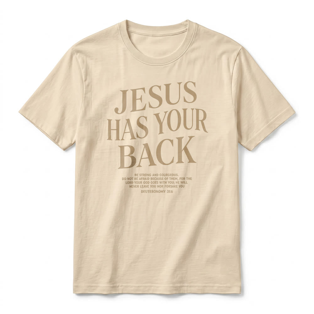Christianartworkshop "Jesus Has Your Back" Confident Believer Premium Short Sleeve T-Shirt - image 2