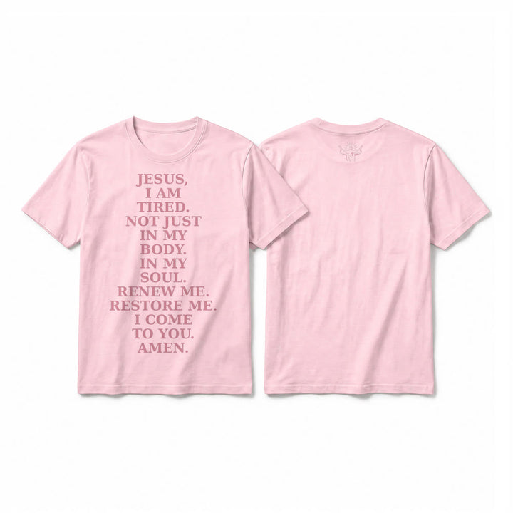 Christianartworkshop "Jesus I Am Tired Renew Me" Devotional Prayer Premium Short Sleeve T-Shirt - Pink - 2XL - image 25