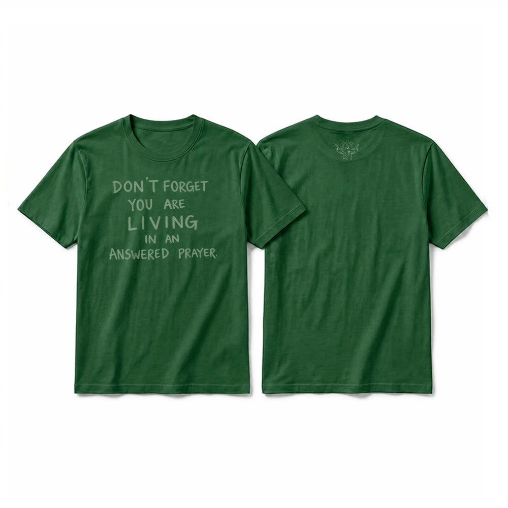 Christianartworkshop Faithful Gratitude "Answered Prayer" Premium Short Sleeve T-Shirt - Dark Green - 2XL - image 1