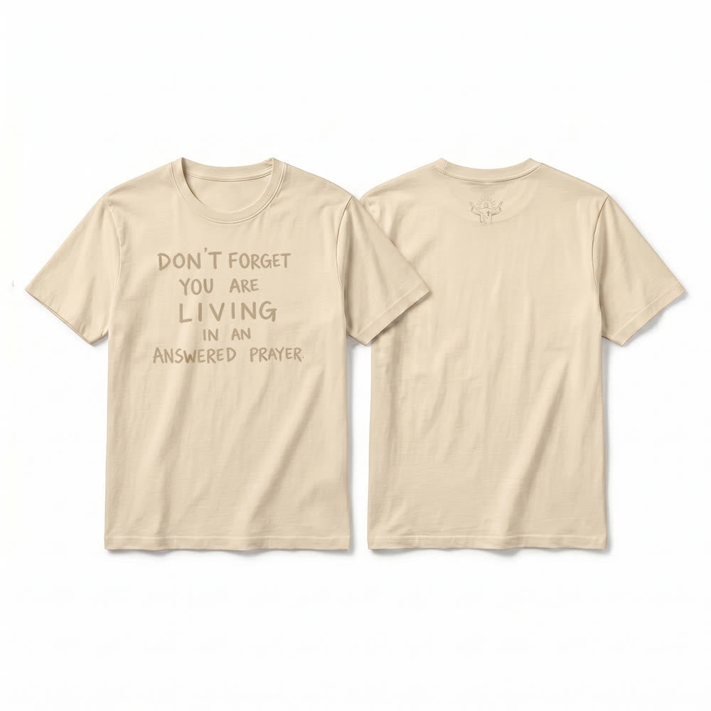 Christianartworkshop Faithful Gratitude "Answered Prayer" Premium Short Sleeve T-Shirt - Beige - 2XL - image 16