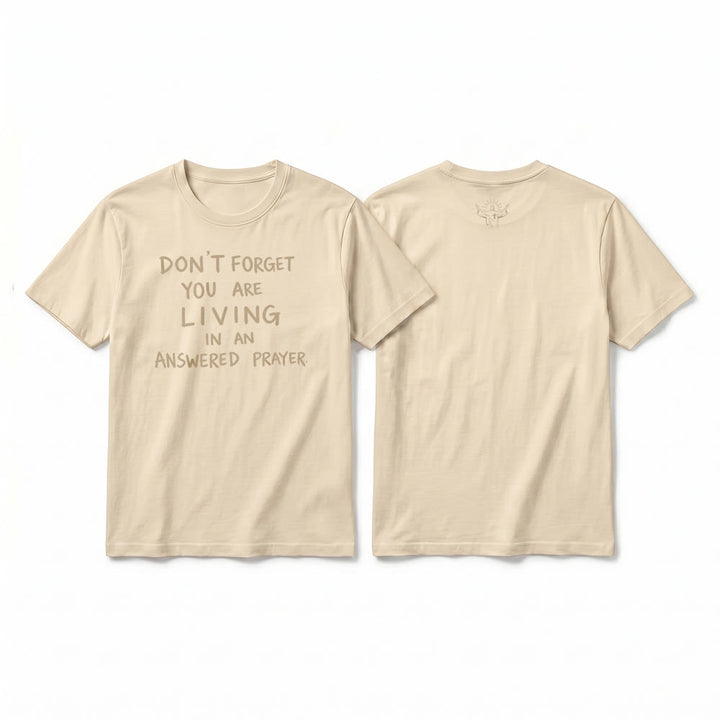 Christianartworkshop Faithful Gratitude "Answered Prayer" Premium Short Sleeve T-Shirt - Beige - 2XL - image 16