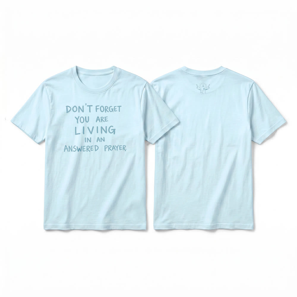 Christianartworkshop Faithful Gratitude "Answered Prayer" Premium Short Sleeve T-Shirt - Blue - 2XL - image 19
