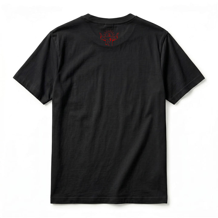 Christianartworkshop Psalm 34:7 "The Angel of the Lord" Front & Back Print Premium Short Sleeve T-Shirt - image 3