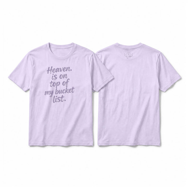 Christianartworkshop "Heaven Is On Top Of My Bucket List" Lavender Premium Short Sleeve T-Shirt - Purple - 2XL - image 1
