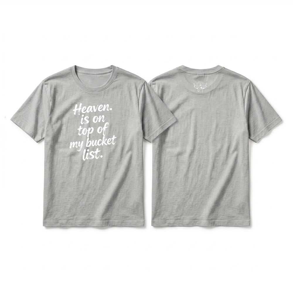 Christianartworkshop "Heaven Is On Top Of My Bucket List" Lavender Premium Short Sleeve T-Shirt - Grey - 2XL - image 10