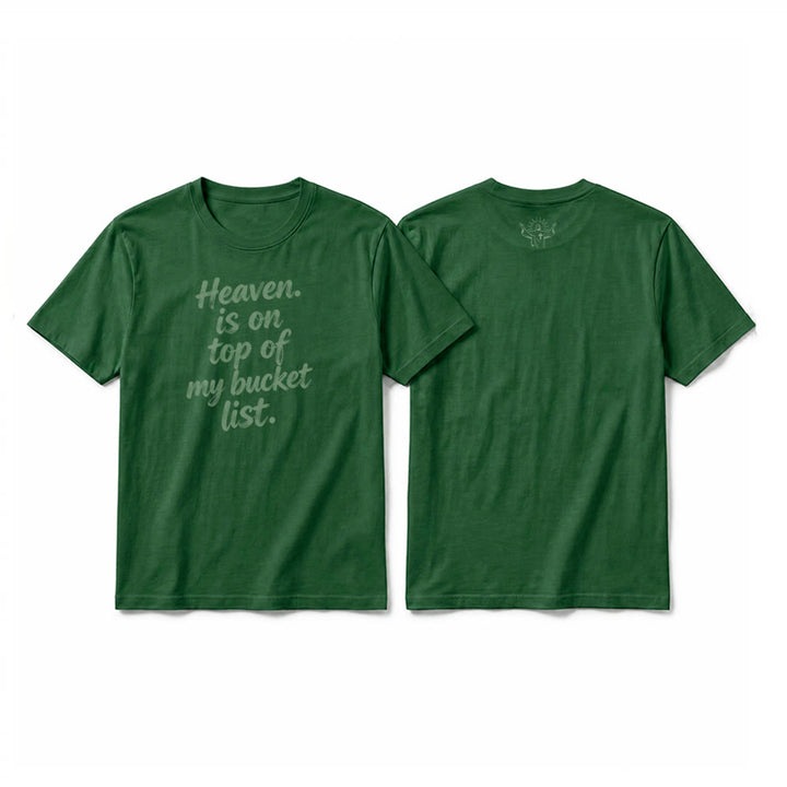 Christianartworkshop "Heaven Is On Top Of My Bucket List" Lavender Premium Short Sleeve T-Shirt - Dark Green - 2XL - image 22