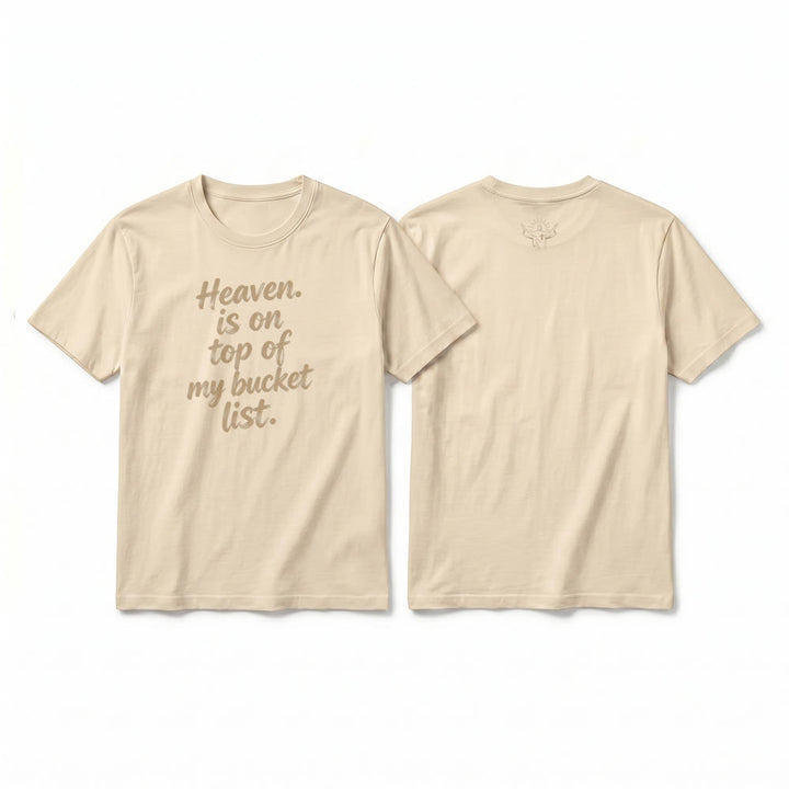 Christianartworkshop "Heaven Is On Top Of My Bucket List" Lavender Premium Short Sleeve T-Shirt - Beige - 2XL - image 13