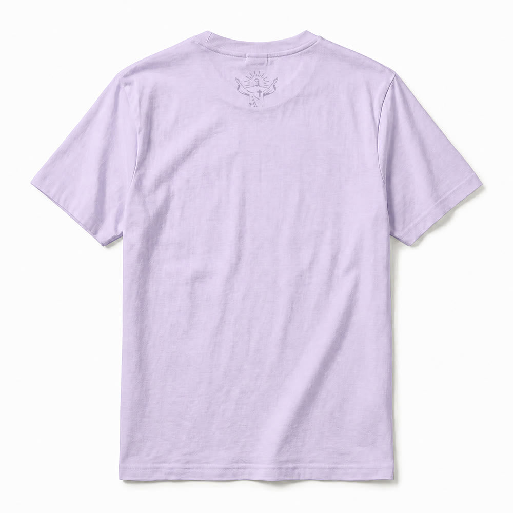 Christianartworkshop "Heaven Is On Top Of My Bucket List" Lavender Premium Short Sleeve T-Shirt - image 3
