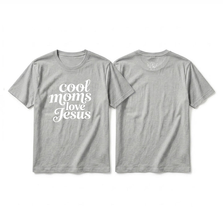 Christianartworkshop "Cool Moms Love Jesus" Front & Back Print Premium Short Sleeve T-Shirt - Grey - 2XL - image 16