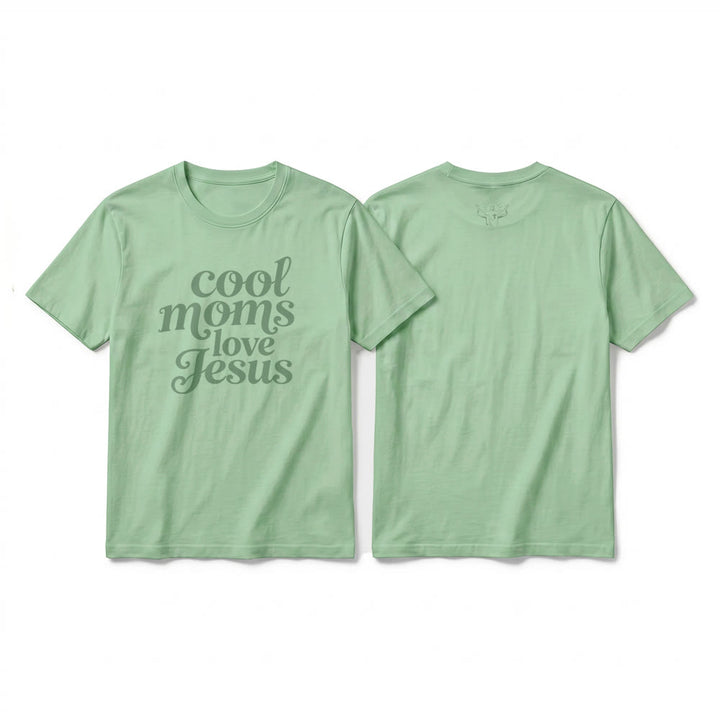 Christianartworkshop "Cool Moms Love Jesus" Front & Back Print Premium Short Sleeve T-Shirt - Light Green - 2XL - image 22