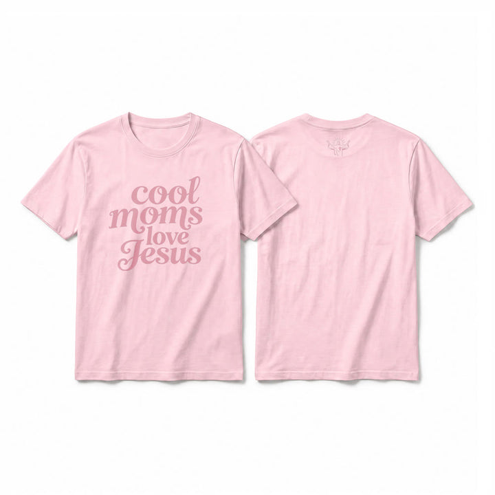 Christianartworkshop "Cool Moms Love Jesus" Front & Back Print Premium Short Sleeve T-Shirt - Pink - 2XL - image 7