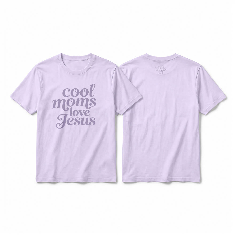 Christianartworkshop "Cool Moms Love Jesus" Front & Back Print Premium Short Sleeve T-Shirt - Purple - 2XL - image 13