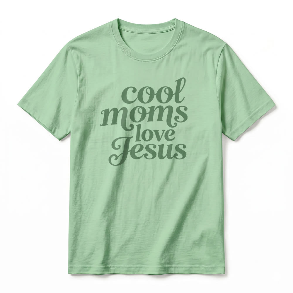 Christianartworkshop "Cool Moms Love Jesus" Front & Back Print Premium Short Sleeve T-Shirt - image 23