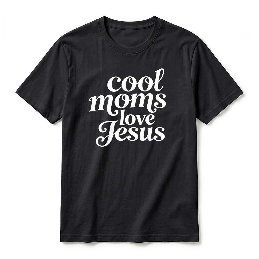 Christianartworkshop "Cool Moms Love Jesus" Front & Back Print Premium Short Sleeve T-Shirt - image 2