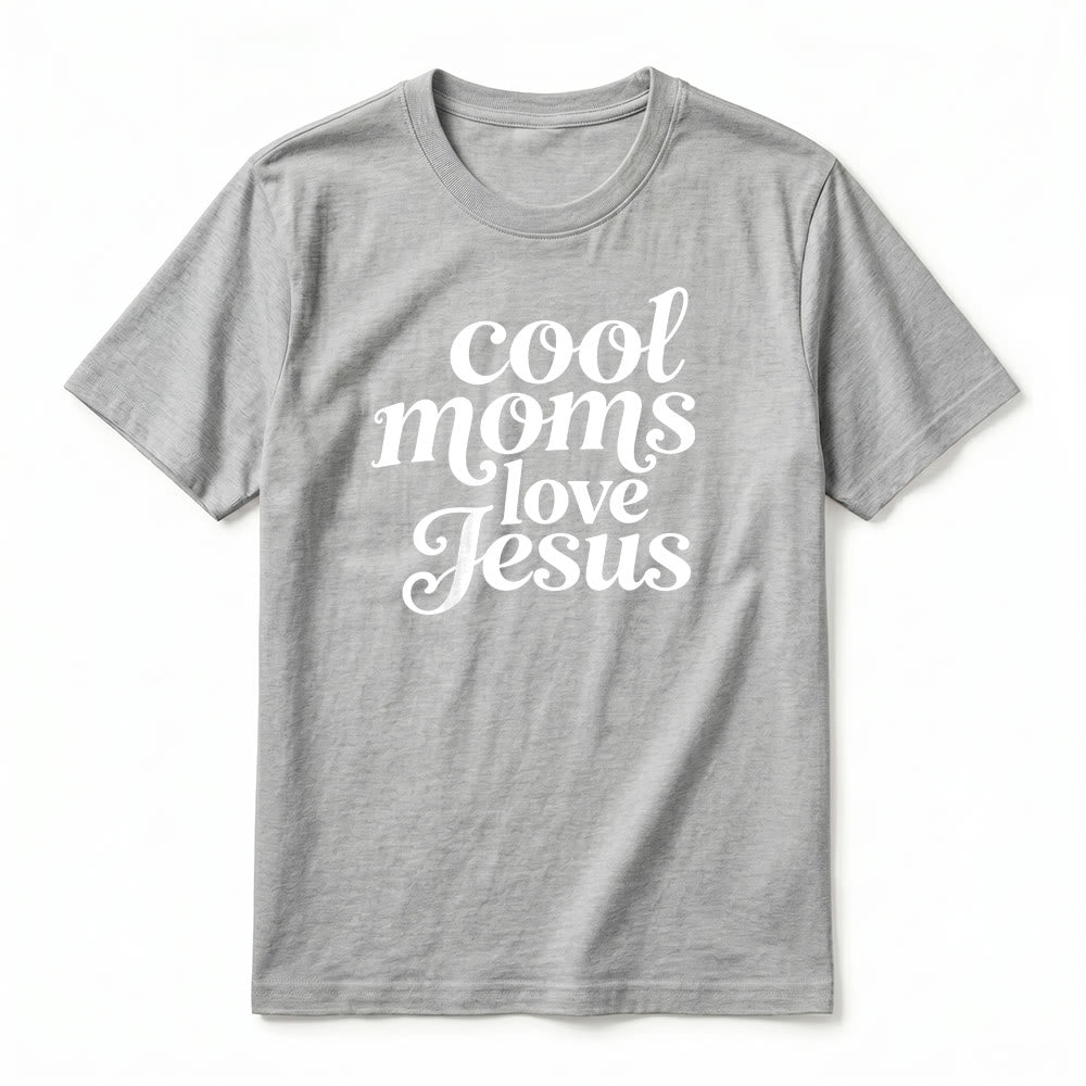 Christianartworkshop "Cool Moms Love Jesus" Front & Back Print Premium Short Sleeve T-Shirt - image 17