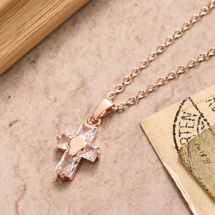 Christianartworkshop Zircon-Encrusted Cross Pendant Necklace with Polished Center Inlay: A Symbol of Radiant Sacred Grace & Steadfast Faith - image 6