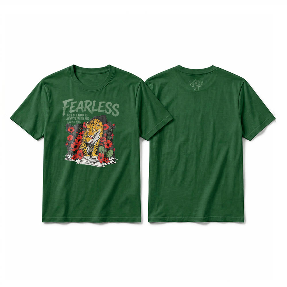 Christianartworkshop "Fearless For My God Is Always With Me" Isaiah 41:10 Premium Short Sleeve T-Shirt - Dark Green - 2XL - image 22